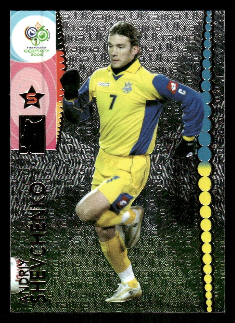 Carte De Collection Panini Coupe Du Monde 2006 – Andriy Shevchenko (Ukraine) N°186, édition Argent, Très Rare