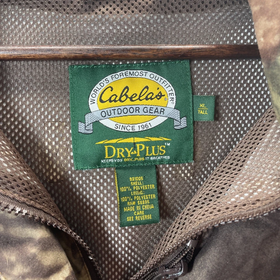 Cabela's Dry Plus Camo Hooded Jacket Real Tree AP Mesh Lining Men's XL/Tall - Image 2 of 4