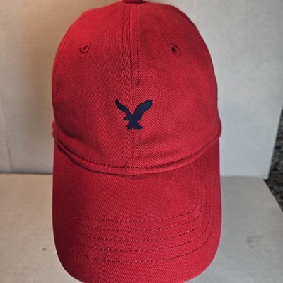 American Eagle Outfitters Fitted Baseball Cap Red S/M Lightweight Embroidered