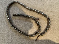 Antique Horse Sleigh Bells 60 Bells on 90" Leather Strap w/ Buckle -Fully Intact