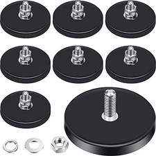Magnet Rubber Coated Mounting Small Scratch Safe Black Stud Magnet Painted 