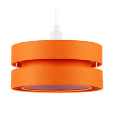 Modern Orange Linen Fabric Triple Tier Ceiling Pendant Light Shade by Happy H...