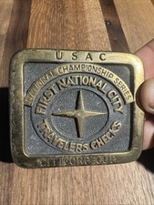 Vintage USAC Auto Racing Belt Buckle, Citicorp Cup