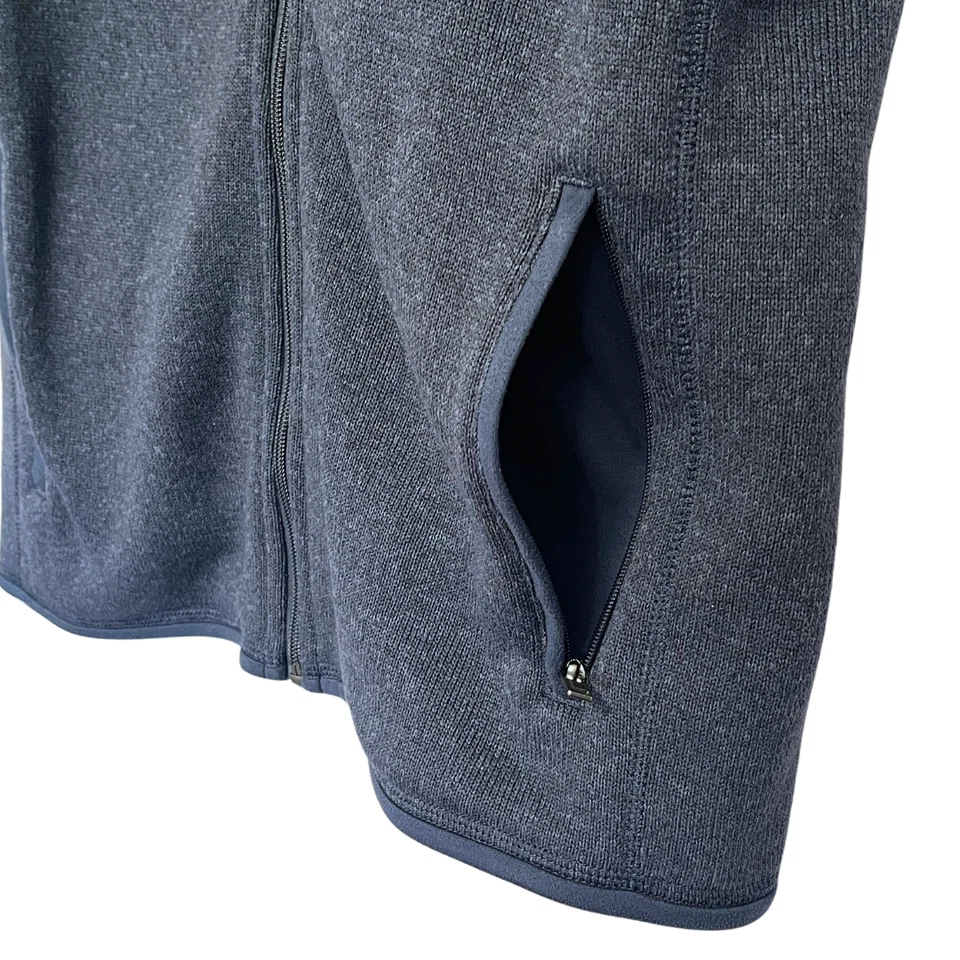 Colete suéter Patagonia Better azul lã zíper completo masculino logotipo bordado G - Imagem 4 de 4