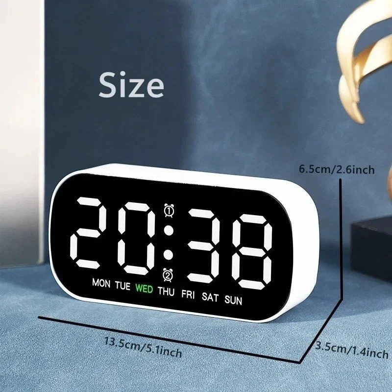 LED Large Display Electric Digital Alarm Clock With Battery Backup And Snooze