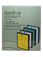 ISINLIVE Vital 200S-RF Vital Replacement True HEPA+Activated Carbon Filter 2Pk