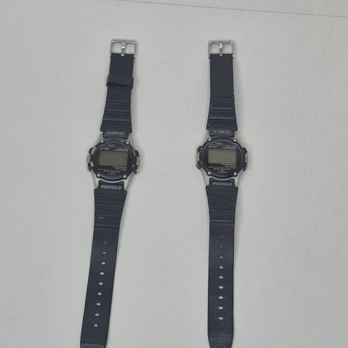 Vintage Timex Atlantis 100 Digital Watch Mens 40mm INDIGLO Used