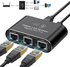Ethernet Splitter 1 to 3 1000Mbps Internet Cable Splitter 1 in 3 Out High Speed