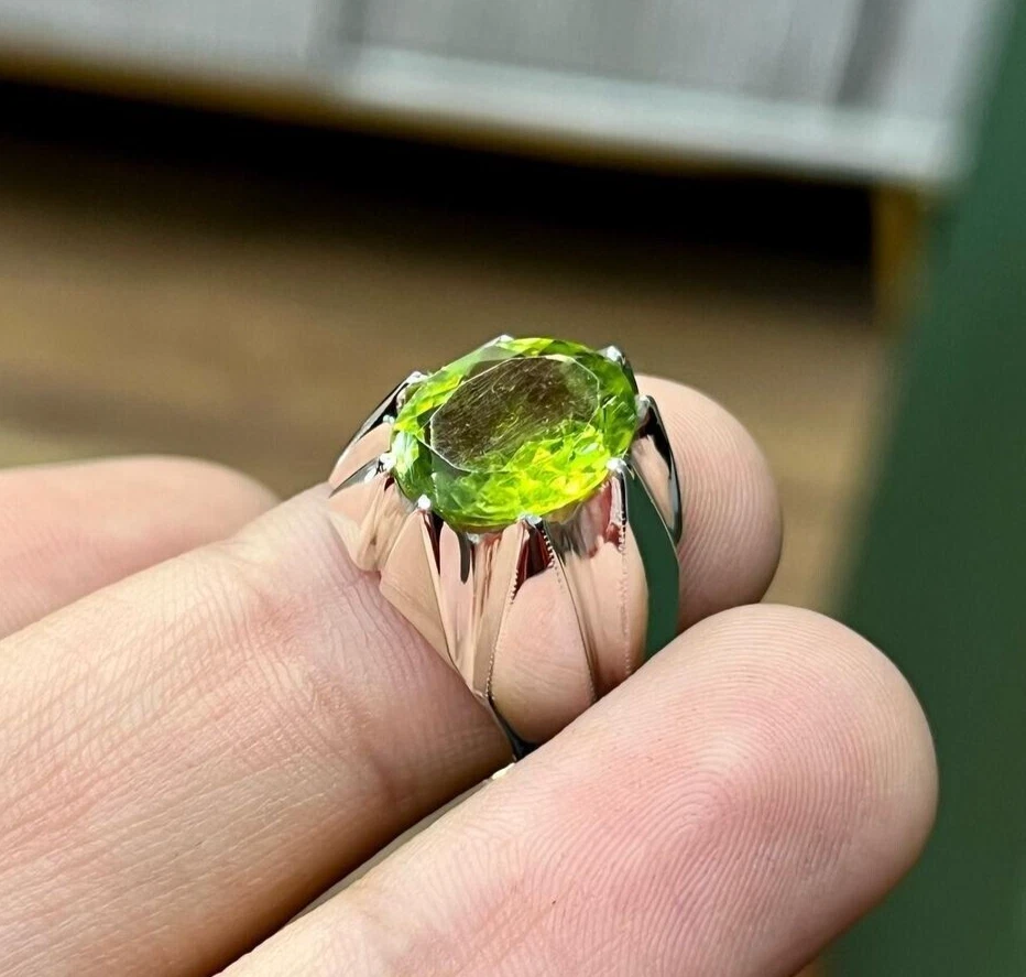 Buy Unique Natural Peridot Ring, Peridot Ring, Solitaire Stacking Natural Peridot  Ring, Square Peridot, August Birthstone Ring, Birthstone Ring Online in  India - Etsy