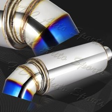 4 Cutter Knife Style Burnt Tip Stainless Weld-on Exhaust Muffler 3 Inlet 4 Cutter Knife Style Burnt Tip Stainless Weld-on Exhaust Muffler 3 Inlet