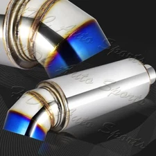 4" Cutter Knife Style Burnt Tip Stainless Weld-On Exhaust Muffler 3" Inlet