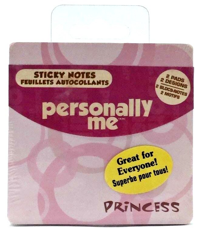 Personally Me Hanover Sticky Notes 2 Pads /2 Designs 40 Sheets Each Princess 3pk-image