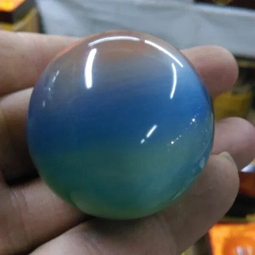 95g Rare Natural Quartz color Cat Eye Crystal Healing Ball Sphere 38-40mm Stand - Bild 3 von 5