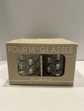 VTG Georges Briard Old Fashioned Barware 4 Rocks MCM Glasses Christmas Snowman