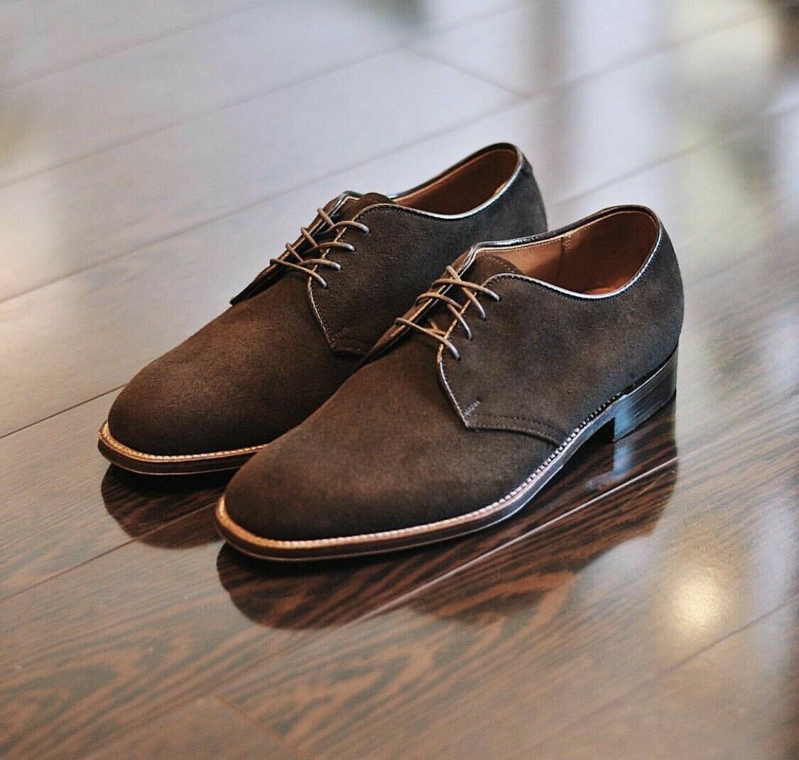 brown suede dress shoes Brown Oxford in Italian Calf Suede