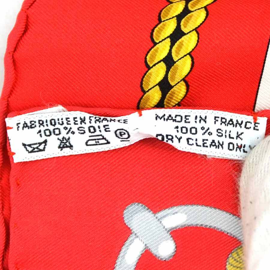 Auth HERMES Carre 90 CHATEAUX DARRIERE Scarf Red/Multicolor
