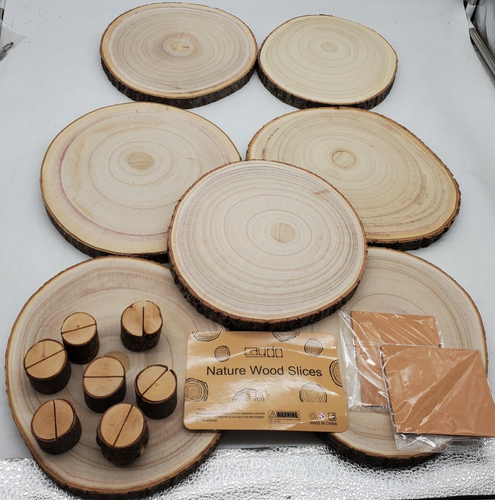 Caydo 14 Pieces 9-11 Inch Wood Slices for Wedding Centerpieces Table Centerpie - Picture 1 of 16