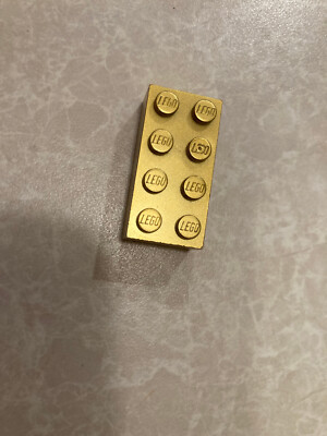 Lego 50th Anniversary Metallic Gold Golden Painted Plastic Brick 