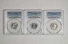1943 P D S 1c Lincoln Steel Wheat Cent PCGS MS 63 Three Coin Lot