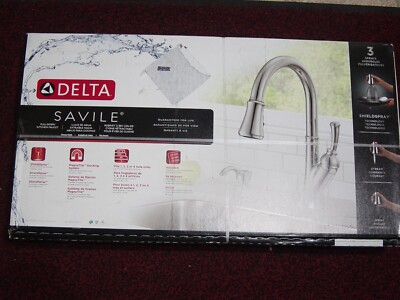 Delta SAVILLE 19949Z-SD-DST Pull-down CHROME Kitchen Faucet WITH SPRAYER-NEW