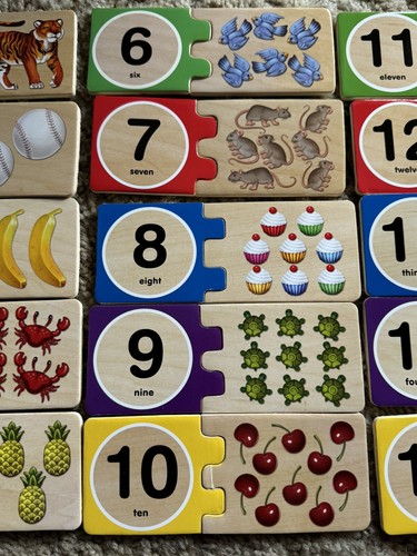 Melissa & Doug Self-Correcting 1-20 Wooden Number Puzzles w/Storage Box - Picture 6 of 17