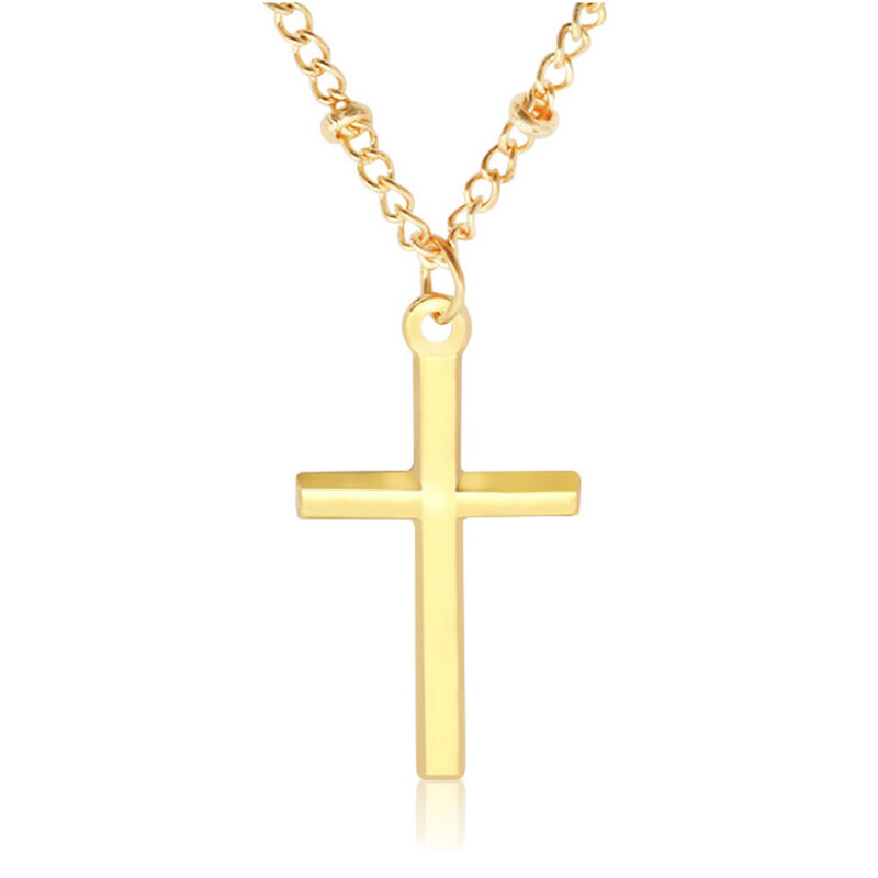 Modeschmuck Für Herren Schlichter Anhänger Silberner Kreuzanhänger Halskette /