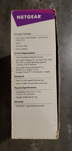 NETGEAR (CMD31T-100NAS) High Speed Cable Modem DOCSIS 3.0 🆕 Open-Box - Picture 3 of 6
