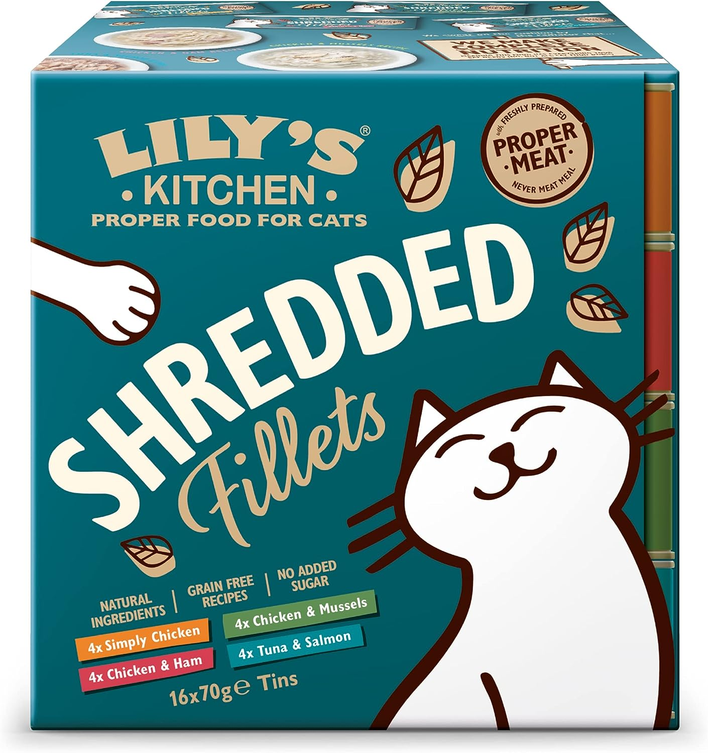 New Lily's Kitchen Grain Free Cat Shredded Fillets Multipack 16x70g