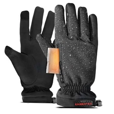 Heated Winter Gloves w/ Hand Warmer Pocket For Adult (6 Heat Packs)