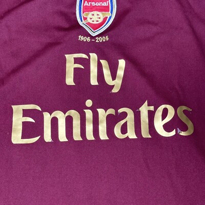 Arsenal Highbury 1906-2005 Fly Emirates Mens Soccer Jersey Large
