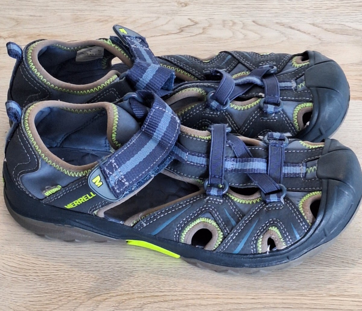 Sandali Merrell bambini grandi idro escursionisti taglia 4 spiaggia blu