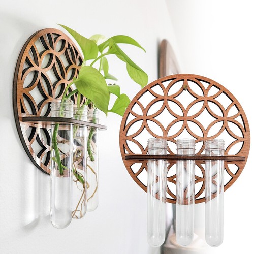 Indoor Modern Glass Test Tube Vases Propagation Station Plants Wall Planter UK - Picture 2 of 7