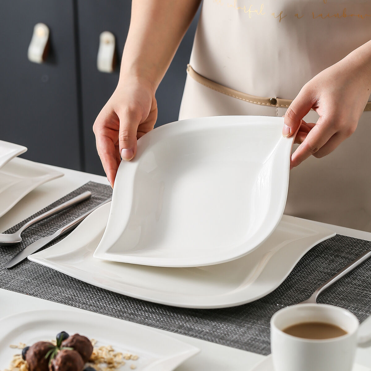 Malacasa Elvira Tableware, Dinnerware Set Porcelain