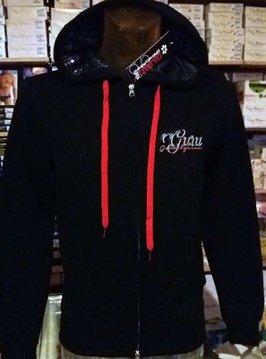 Sweatshirt Herren Guru aus Baumwolle Geöffnet mit Logo Gedruckt, Taschen & Haube