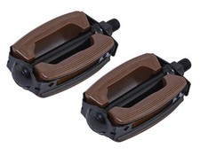 New! Original Bicycle Krate Rubber Pedals 1/2" In Brown/Black.