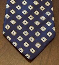 Tommy Hilfiger Blue Gold 100% Imported Silk Men’s Neck Tie Made In USA