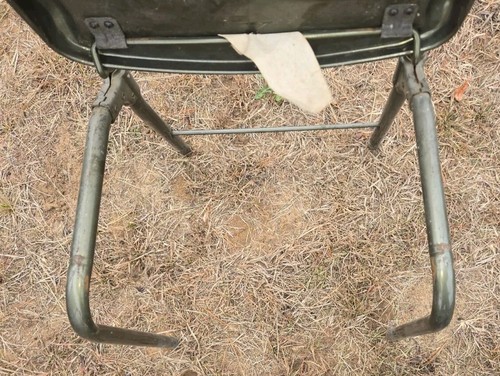 Vintage Cosco Mid Century 1950s Gate Fold Folding Chair Gray / Forest Green - Picture 10 of 15