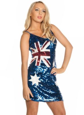 australian flag sequin dress Australian Flag Sequin Slip Dress