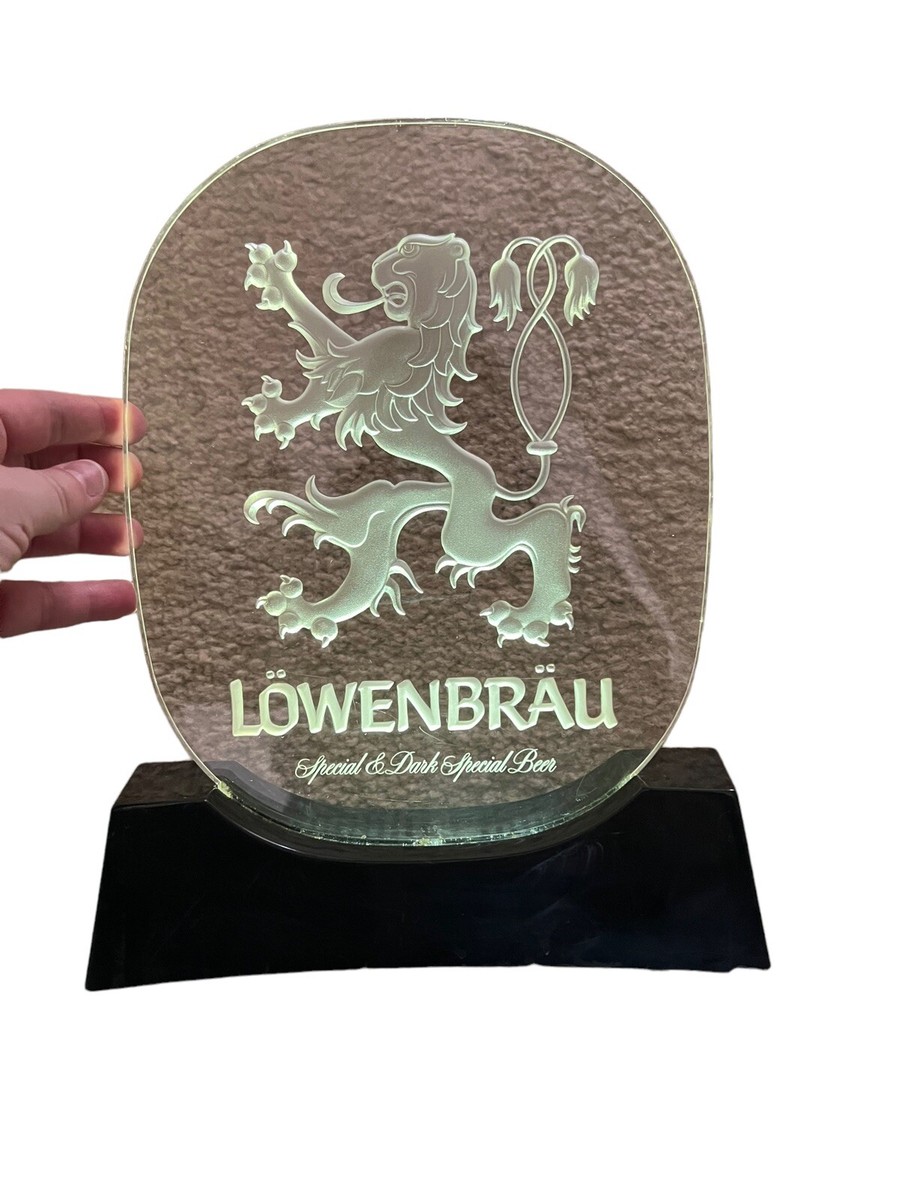 Vintage Lowenbrau Beer Lighted Bar Sign Lion Free Standing Display