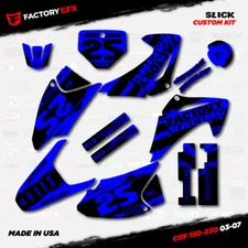 Black Blue Slick Camo Racing Graphics Kit fits Honda CRF150 03-07 CRF 150 Decal