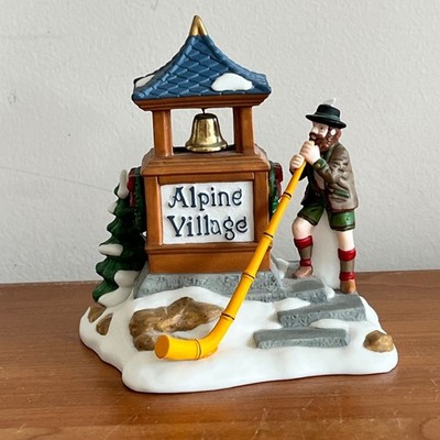Dept 56 Alpine Village Heritage Series Alphorn Player Bell Tower Accessory