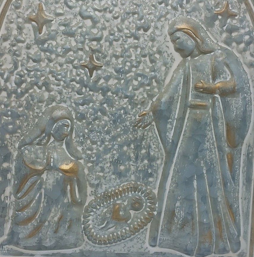 Hobby Lobby Nativity Metal Wall Decor Mary Joseph Jesus 18” Christmas ...