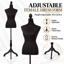 Mannequin Body Dress Form Torso Female Manikin 49.6-63.4 Inch Height Adjustable