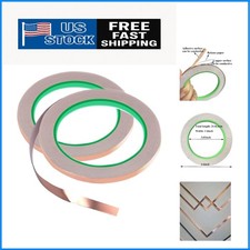 2PCS Copper Tape with Dual Side Conductive Copper Foil Tape Strong 1/4inch