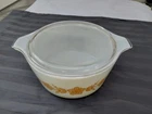 Vintage White PYREX Butterfly Gold 1. 5 Quart Casserole 474-B With Lid