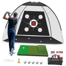 Golf Net with Practice Mat,Golf Hitting Aid Nets 10x7FT for Backyard 10 7