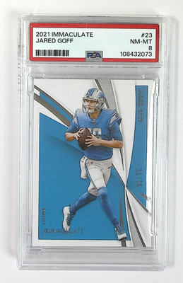 2021 Panini Immaculate Collection #23 Jared Goff Lions /75 PSA 8 POP 1