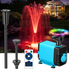 Pond Fountain with LED Lights, 660GPH Submersible Pump RGB Pond Filter System wi