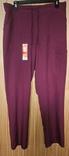 Scrubstar Womans Drawstring Pants Color Wine Size Medium