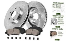 Front Drilled Slotted Brake Disc Rotors and Ceramic Brake Pads Hardware